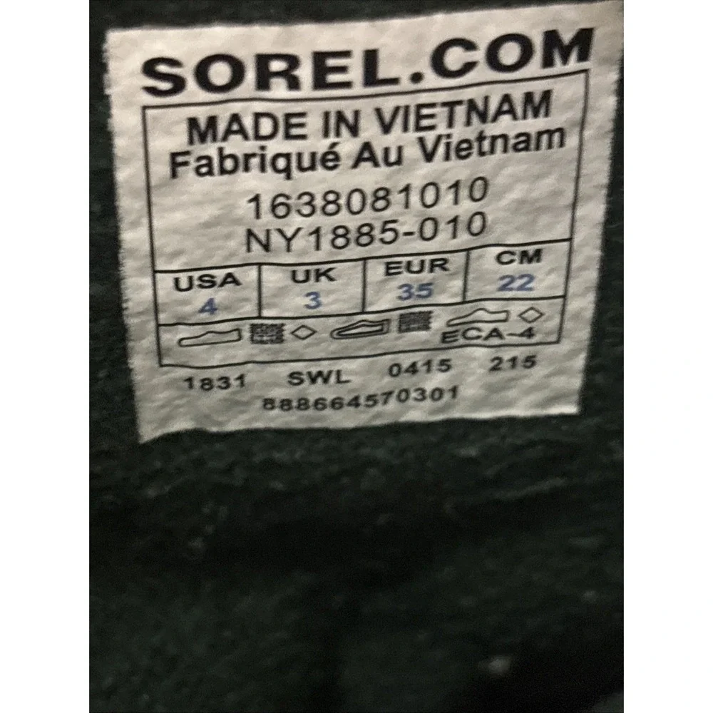 Sorel Flurry Winter Snow Boots Kids Youth Sz 4 Lined Waterproof